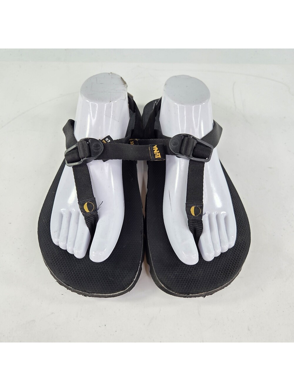 Luna Sandals Mono Winged Edition Sandals US 10 Men's Black Barefoot Thong Shoes